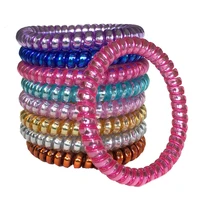 6pcslot girls hair ring spiral elastic ponytail holder for women headdress hairbands coil hair ties rubber hair bands