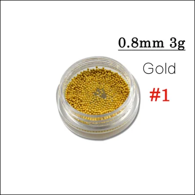 1Gold 1 коробка, золото, серебро, сделай сам, 3D дизайн ногтей, Стальные Бусины, икра для украшения ногтей, наконечники со стразами, аксессуары для маникюра TRNJ251 - Цвет: 1Gold