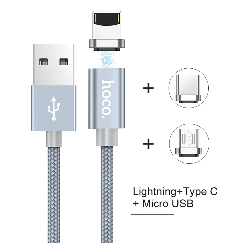 3 in 1 НОСО 3 в 1 Зарядка через usb Магнитный кабель Micro USB/Тип usb C/Lightning Быстрая Зарядка адаптер Магнит кабель для android iOS - Цвет: 3 in 1