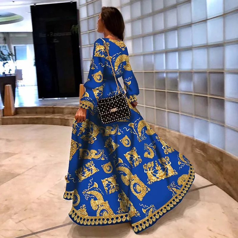 Женское винтажное летнее платье с принтом в стиле бохо праздничное макси