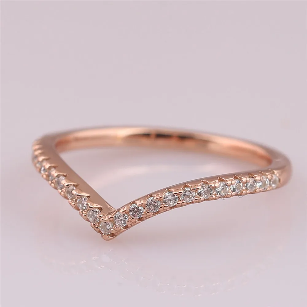 Shimmering Wish CZ 1 Омела 925 пробы Серебряное кольцо со стежком, кольцо с бисером, Мерцающее Кольцо с желаниями, и прозрачное CZ Европейское ювелирное изделие - Цвет основного камня: Shimmering Wish CZ 1