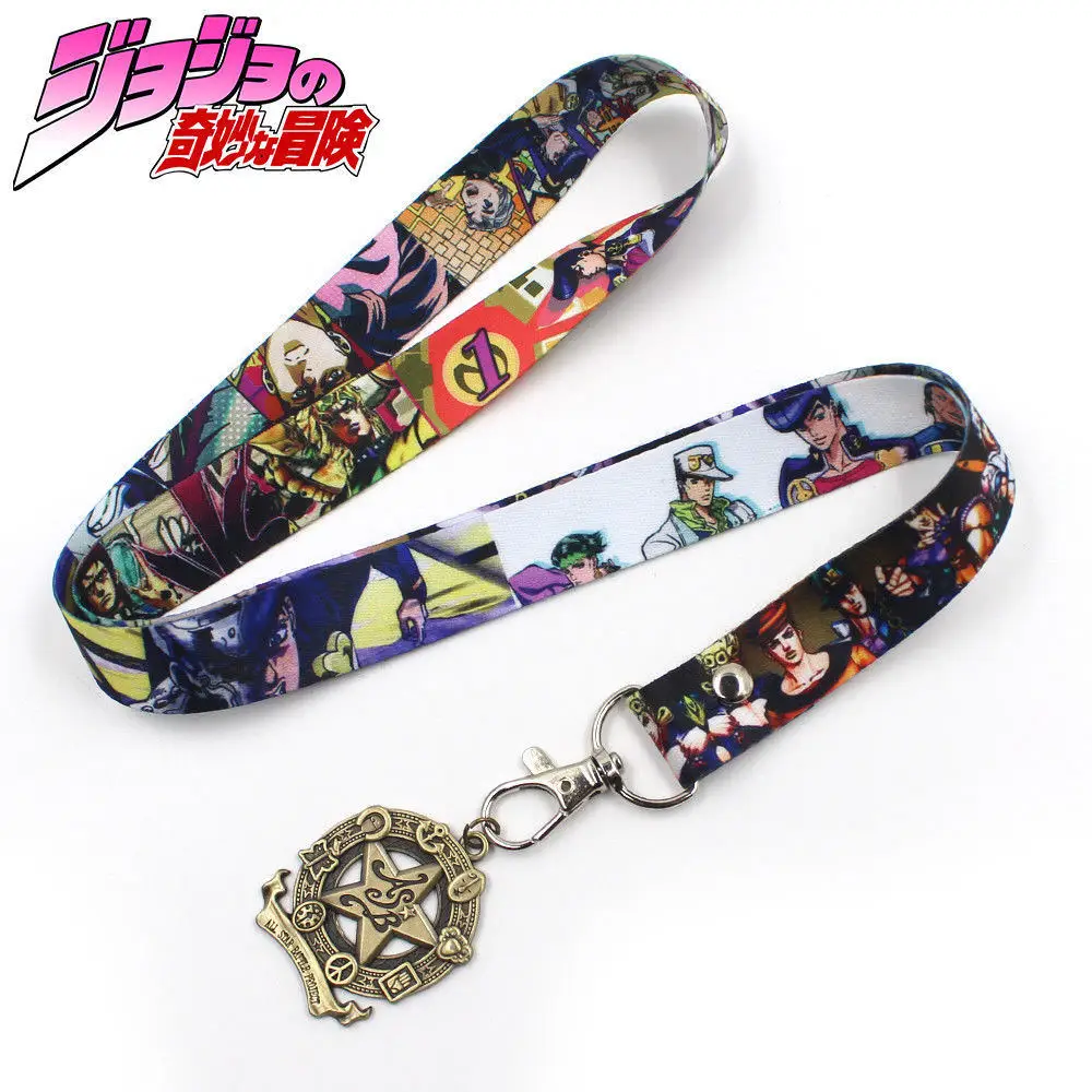 OHCOMICS Горячая Аниме JoJo bizare Adventure Kujo Jotaro телефон Веревка Брелок для ключей шнуры Lariat