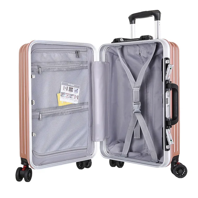 

Cabin 20" inch Aluminum frame + PC Valise, 24" inch Rolling Luggage ,women Suitcase Case,Men Trolley Box, Universal wheel Trunk