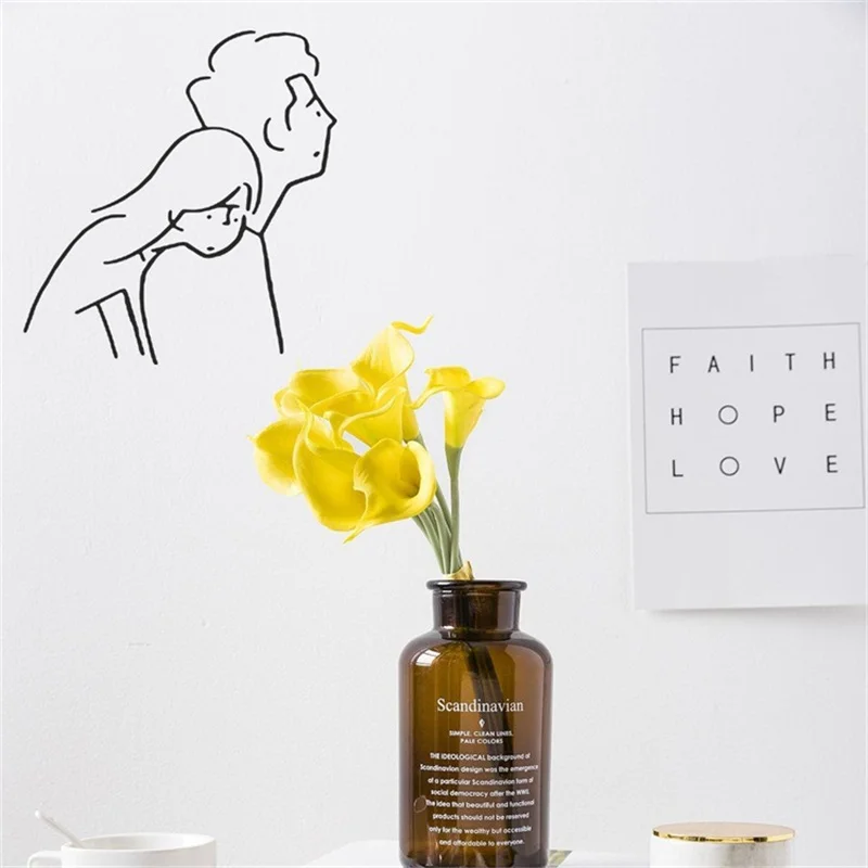 GB649 Cute Lovers Wall Stickers For Kids Rooms Home Decoration Living Room Decals Bedroom Dormitory DIY Vinyl Art Mural | Дом и сад