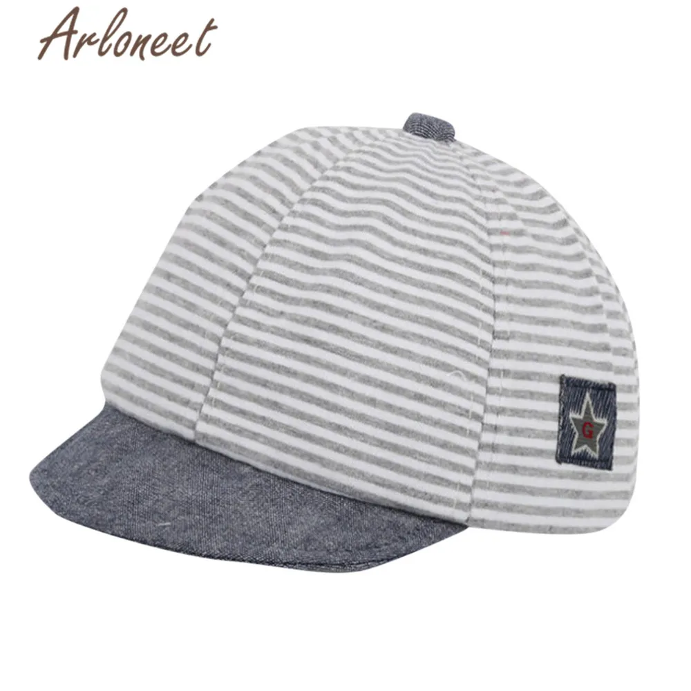 ARLONEET Fashion Baby hat Boys Girls Letter sun Eaves Baseball Cap Striped print Unisex Cotton 2019 New summer Snapback Hat | Детская