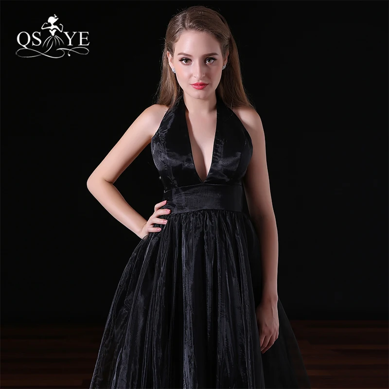 Винтажное черное Тюлевое длинное платье для выпускного вечера 2017 Robe de Soiree