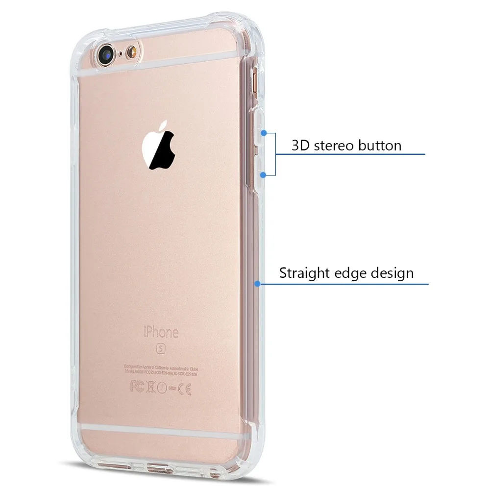 Шокопрочный прозрачный чехол из мягкого ТПУ для iPhone 6 Plus Slim Silicone Capa 8 7 Coque для iPhone 6s Fund on.