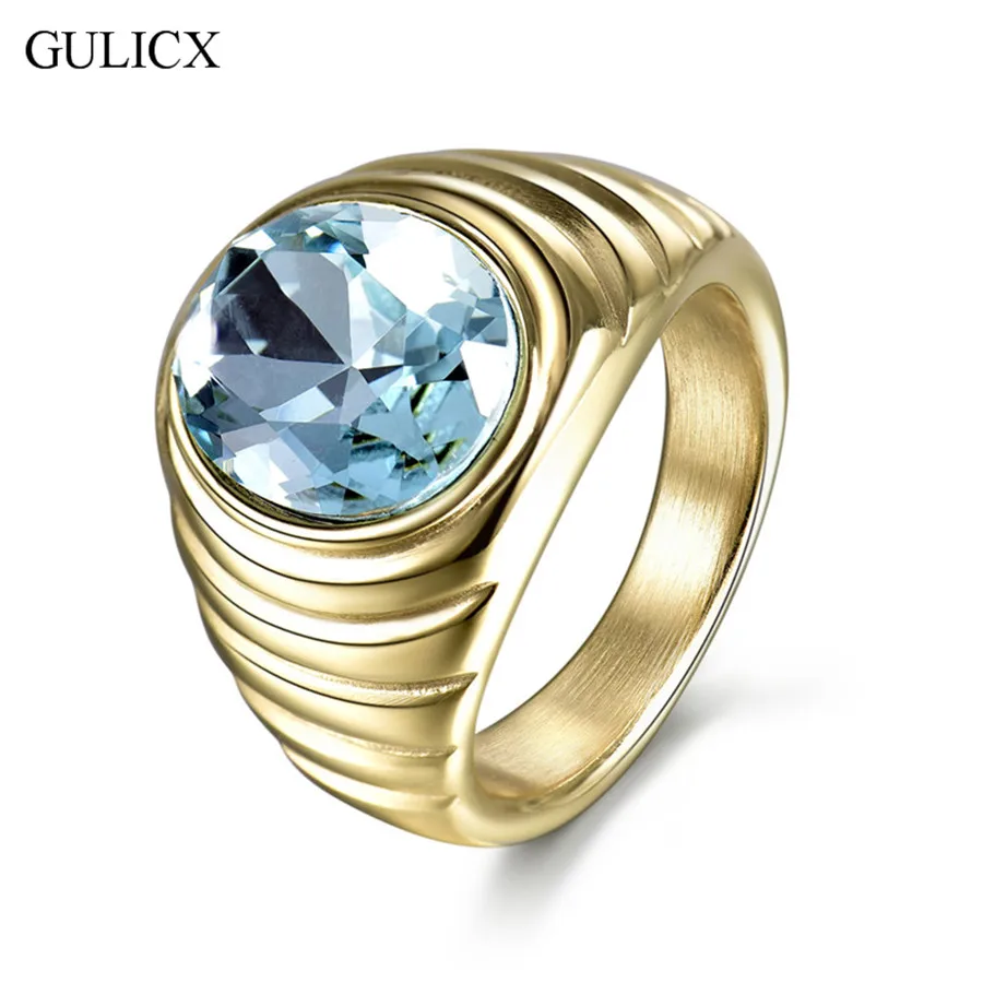 Кольцо GULICX из нержавеющей стали золотого цвета кольцо с большой текстурой для