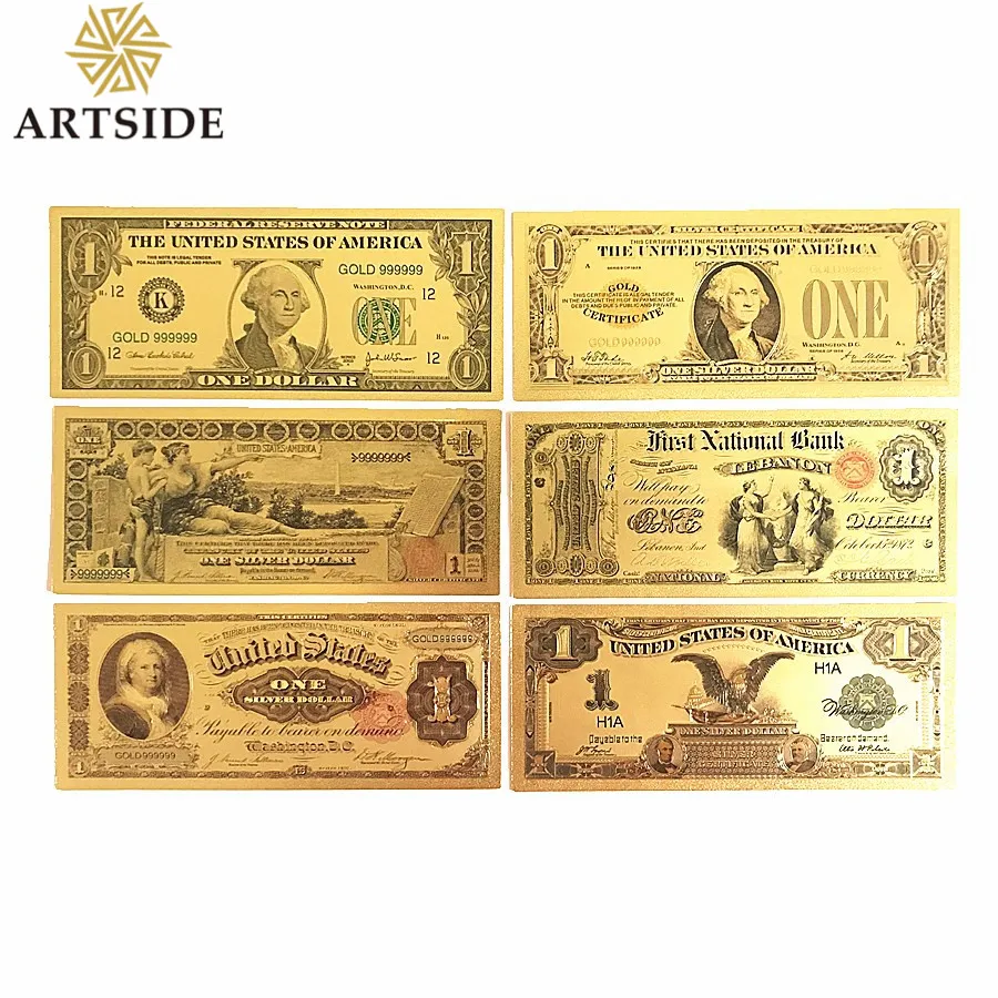 Различные типы США $1 $10 $100 долларовая Золотая банкнота монета 24k ПРИМЕЧАНИЕ