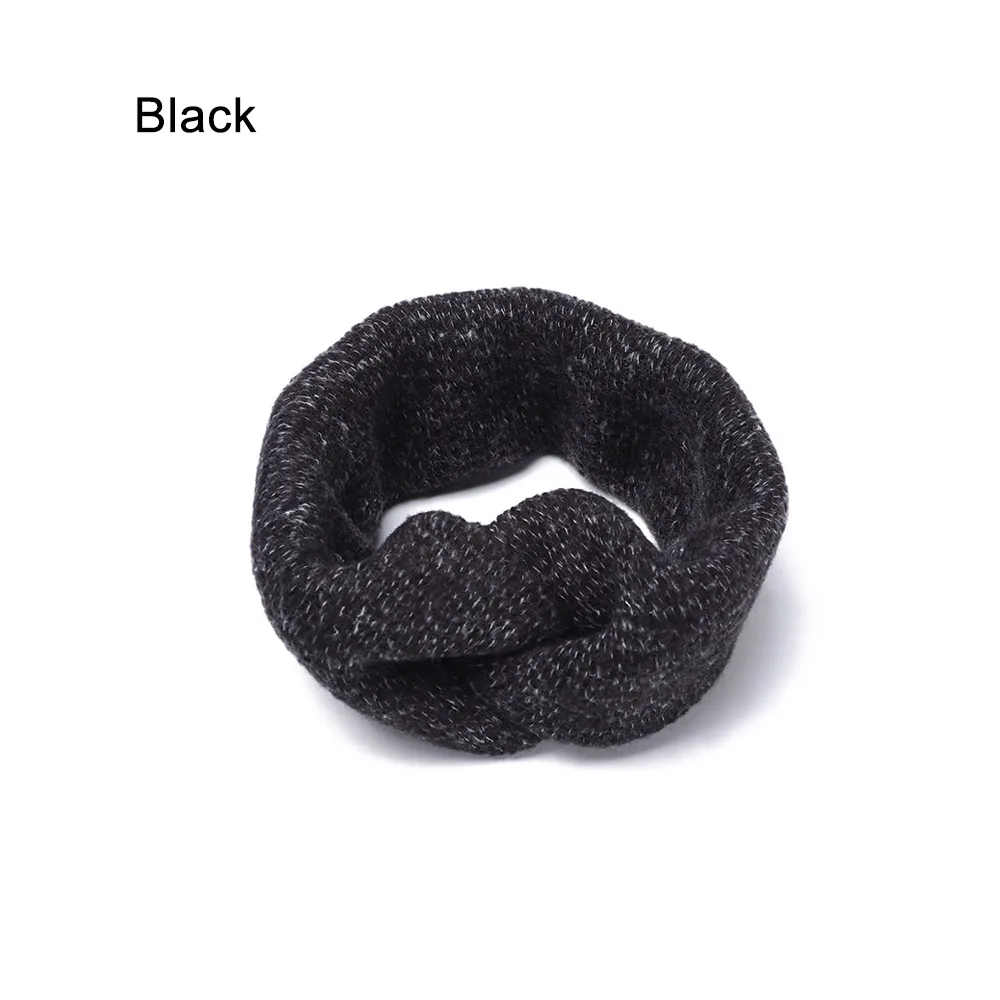 black Новое поступление, модные женские мягкие шерстяные плетеные повязки на голову, милые теплые головные уборы для девушек, женские корейские винтажные аксессуары для волос - Цвет: black