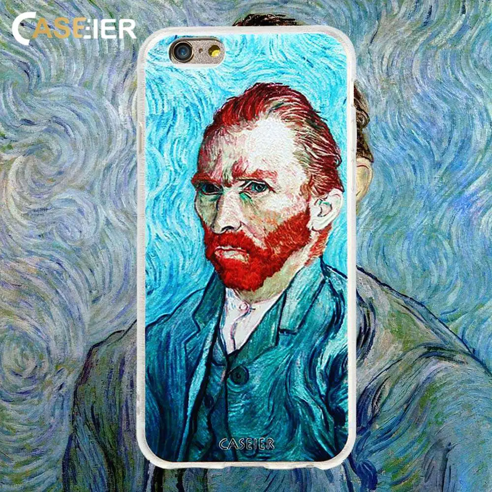 CASEIER Van Gogh Phone Case For iPhone X 7 8 6s 6 Plus Soft Silicone Cases 5s 5 SE Self-portrait Patterned Funda Capa |