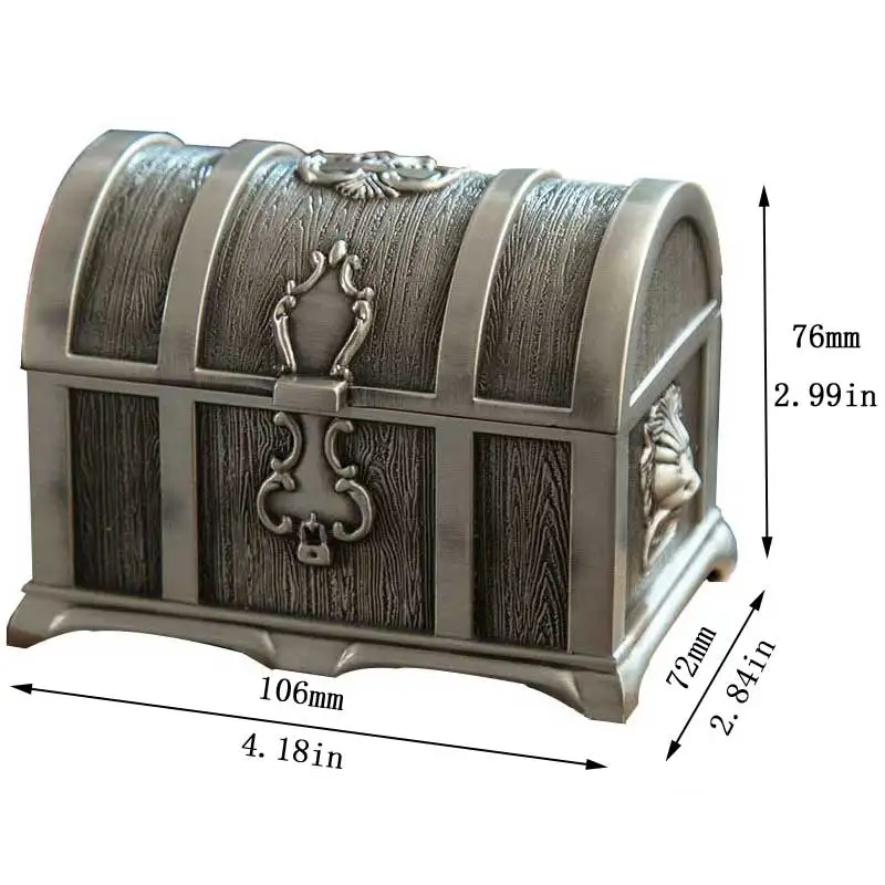 

European Style Beautiful Pirate Treasure Chest Medium Jewelry Box Metal Trinket Box Instrument Jewelry Collection Box