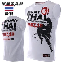vszap muay thai martial arts fitness tops man tshirt mma fight top white color