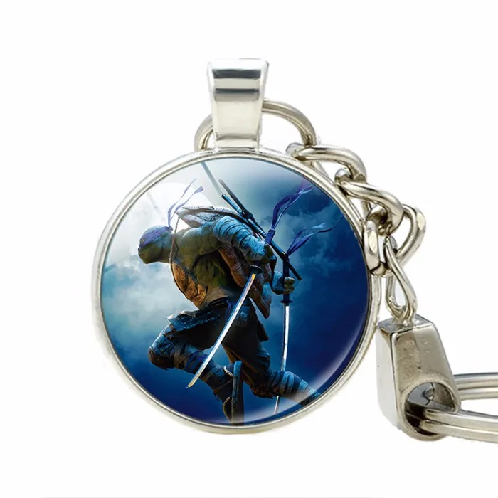 Фильм Ninja Turtles 2 брелки стекло кабошон ручной старинные фото custom key chain стеклянный купол ювелирные изделия Key Holder