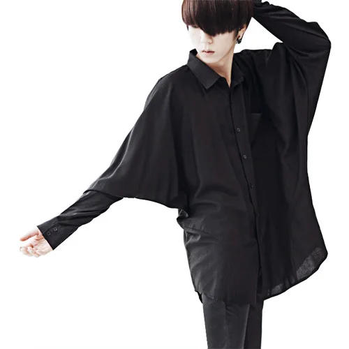 XS-6XL! новая мужская одежда GD стилист волос модная необычная рубашка с длинным рукавом и высоким воротником плюс размер костюмы