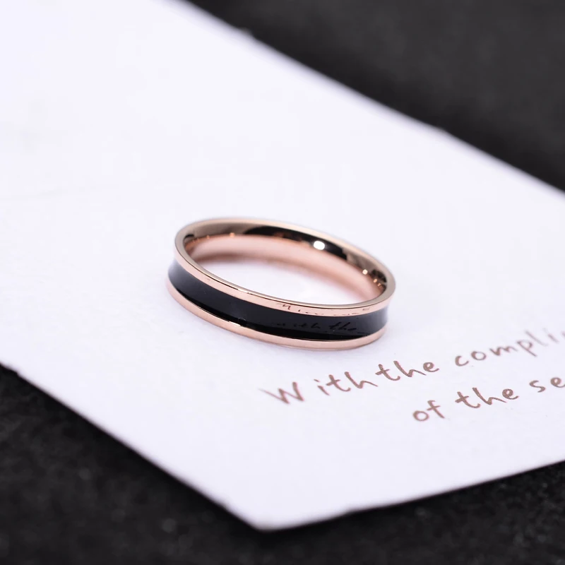 Керамическое кольцо YUN RUO цвета розового золота белое черное для мужчин и женщин