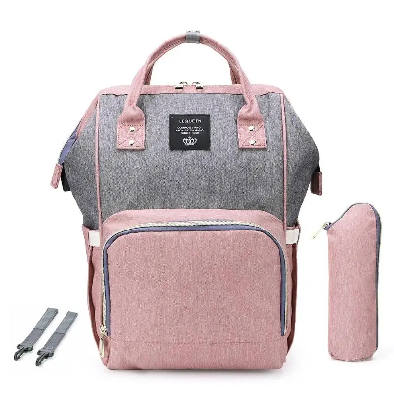 3pcs pink Водонепроницаемый детский подгузник, сумка для кормления, USB порт, мумия, пеленки, сумки для беременных, дорожные рюкзаки, Большая вместительная сумка для детской коляски - Цвет: 3pcs pink