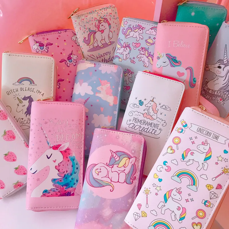 Женские бумажники 2019 Длинный кошелек серии Unicorn студенческие кошельки из