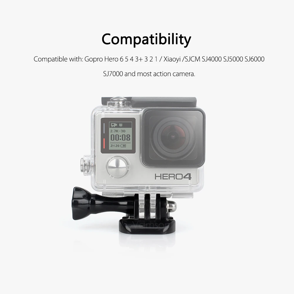 Vamson для GoPro аксессуары крепление на Шлем Базовый адаптер пряжка с длинным винтом
