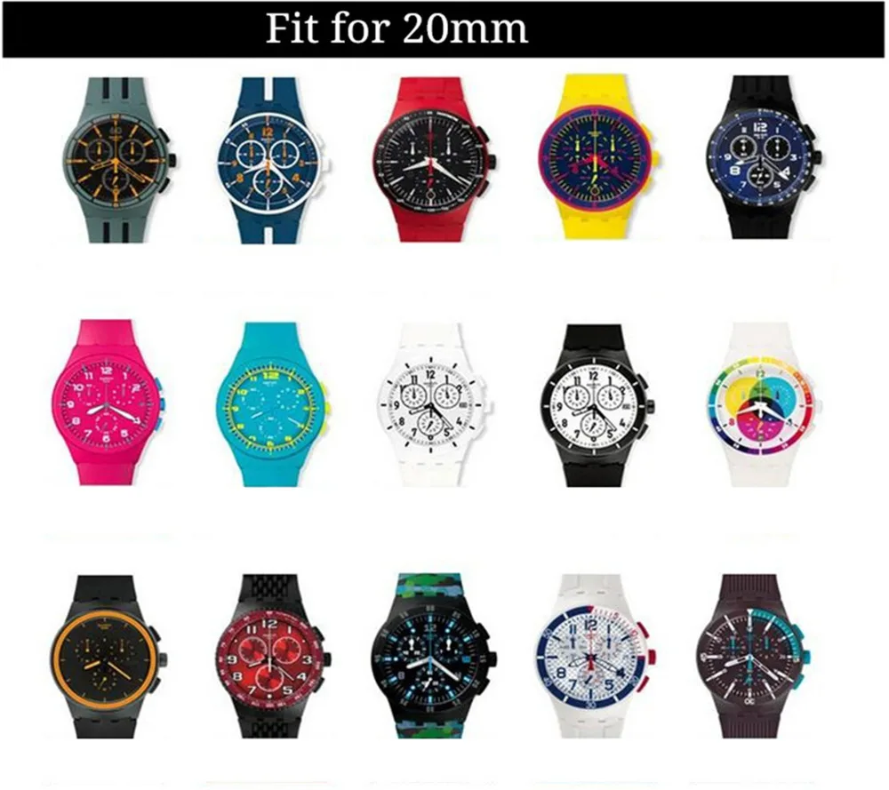 Ремешок силиконовый для наручных часов Swatch 16 мм 17 19 20 мм|Смарт-аксессуары| |