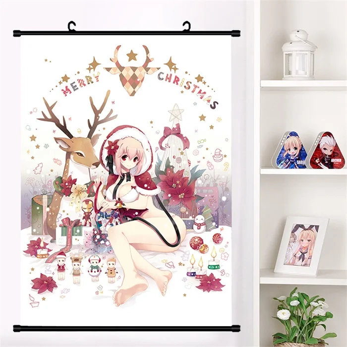 B Японское аниме SUPERSONICO Super Sonico сексуальный косплей настенный свиток Фреска плакат Настенные подвесные плакаты Otaku коллекция домашнего декора подарок - Цвет: B