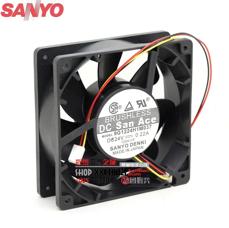 Оригинал для Sanyo 9G1224H1M037 24V 0.22A 12 см 12038 инвертор вентилятор сервер вентиляторы|server