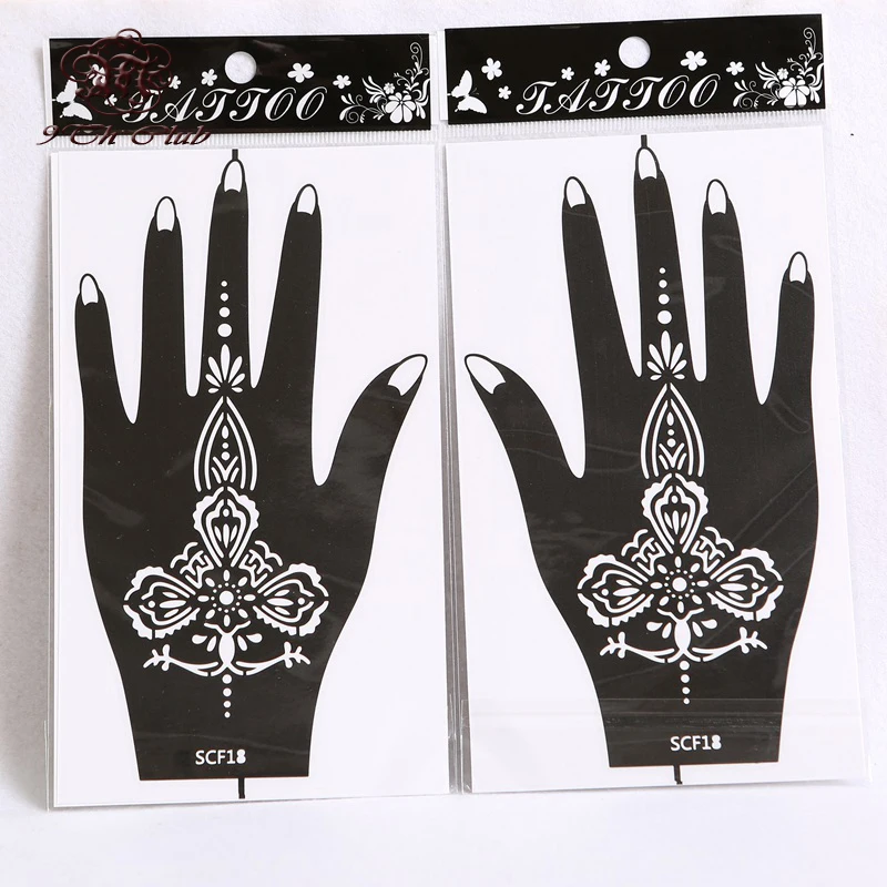 

10 Pair (20pcs) Henna Hand Tattoo Stencil,Flower Glitter Airbrush Mehndi Henna Tattoo Stencils Templates For Body Paint 20*11cm