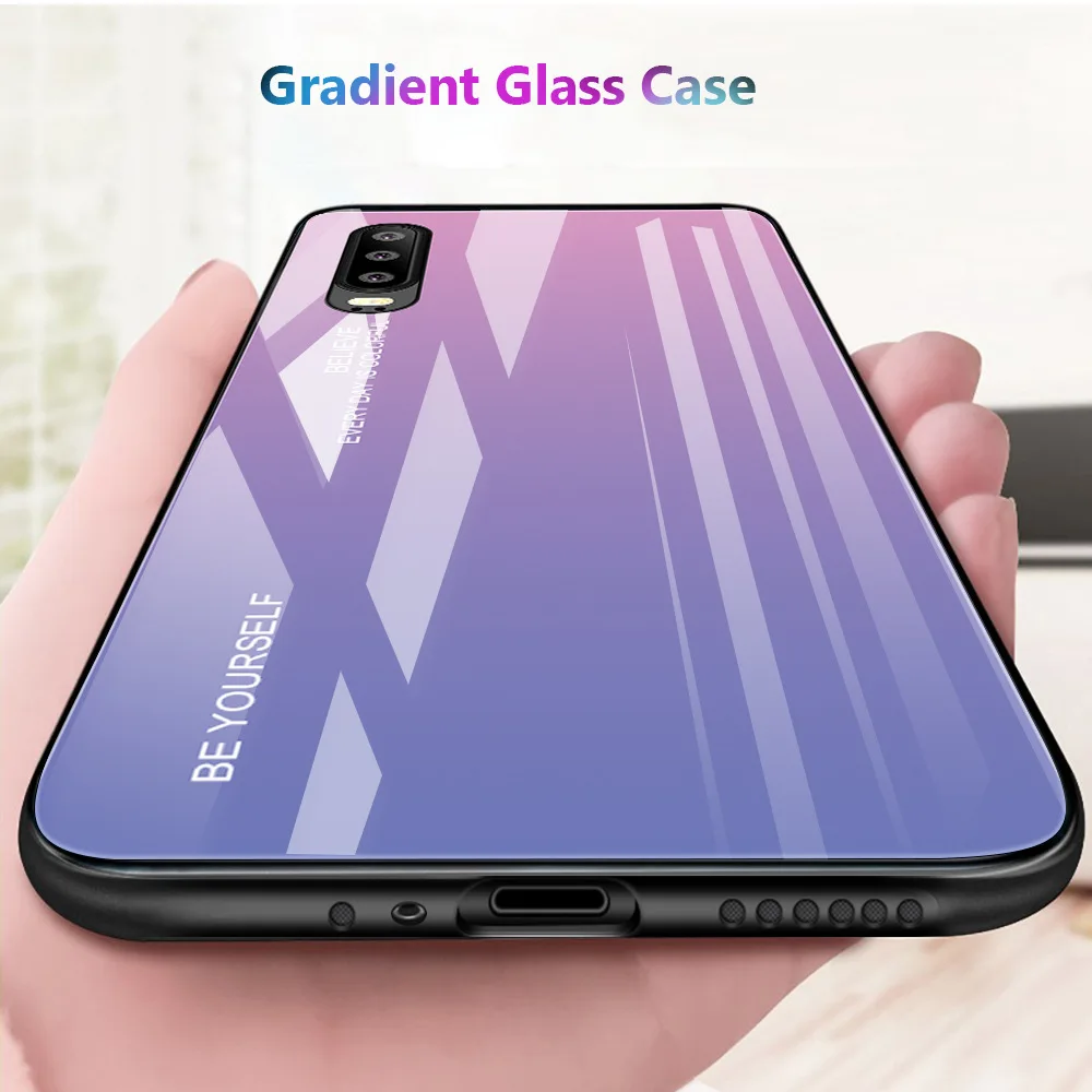 Heyytle полный Чехол из закаленного стекла для huawei P smart P30 P20 Pro mate 20 10 Lite градиентный