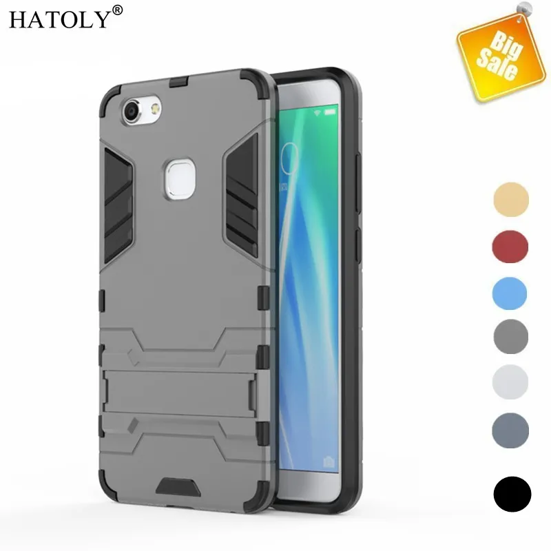 For Cover Vivo V7 Plus Case Shockproof Armor Silicone Anti Knock Stand Phone Bumper Plus|Бамперы| |