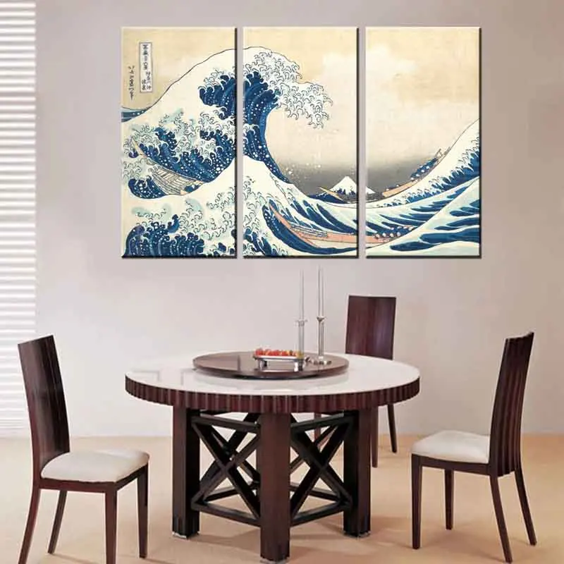 Известный Ukiyo-e Kanagawa холст для серфинга с принтом в японском стиле волнистый