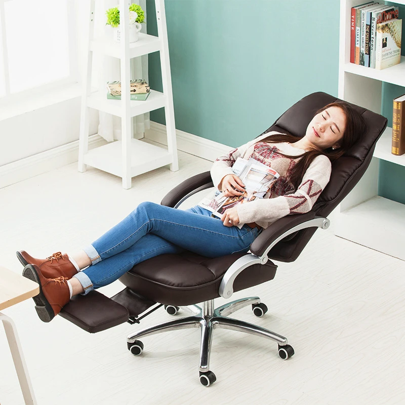 Super Soft Office Chair Household Ergonomic Computer Liting Lying Swivel Reclining Large Boss With Footrest | Мебель
