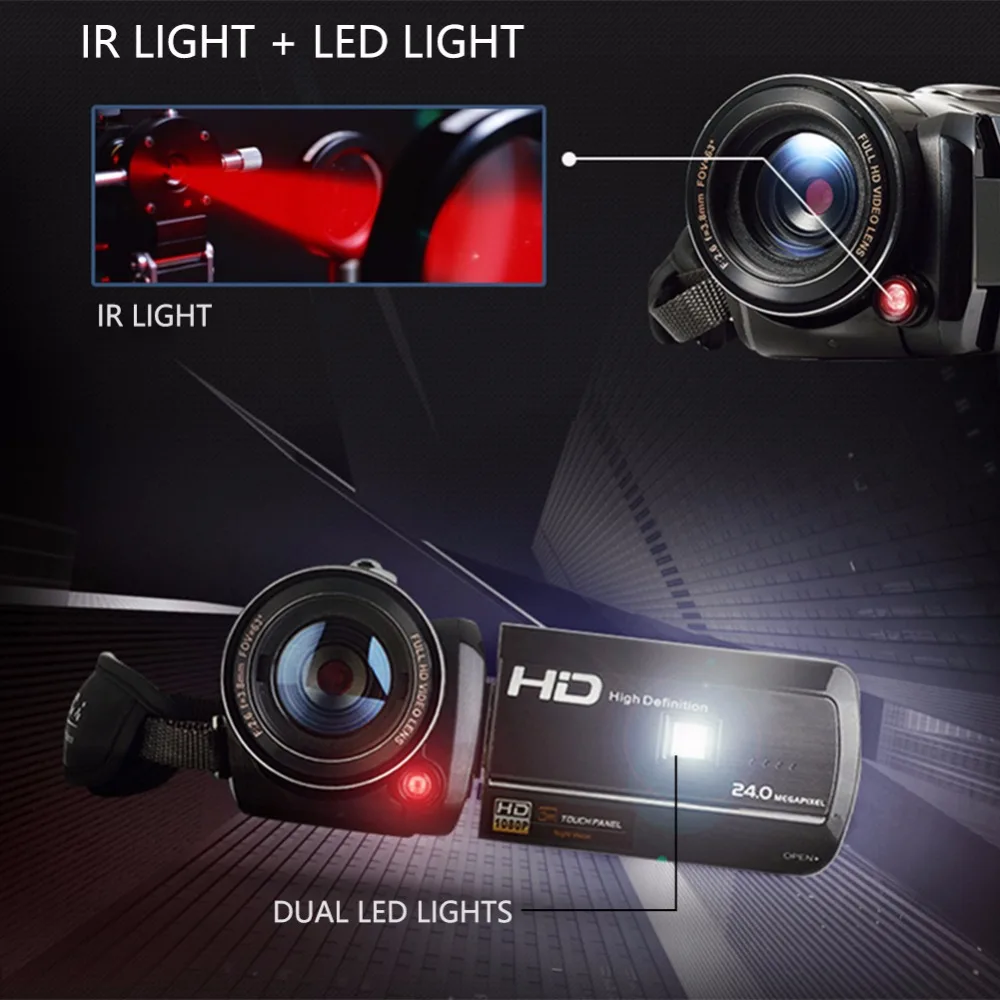Сери hdv-s13 WI-FI видео Запись Ночное видение Видеокамеры Full HD 1080 P Камера DV 24mp 3