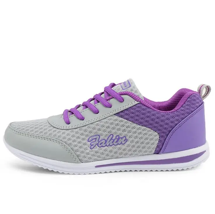 958 GRAY PURPLE Быстрая ; женская повседневная обувь; Модные дышащие Прогулочные кроссовки на плоской подошве со шнуровкой; коллекция года; tenis feminino; Размеры 35-40 - Цвет: 958 GRAY PURPLE