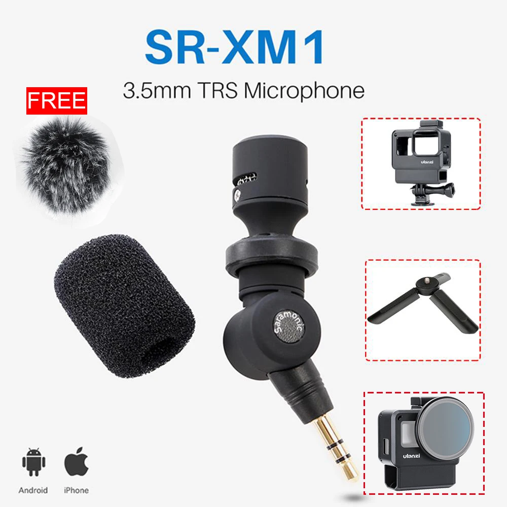 Saramonic SR XM1 3 5 мм TRS микрофон Plug and Play для DSLR камер Видеокамеры муфта лобовое стекло