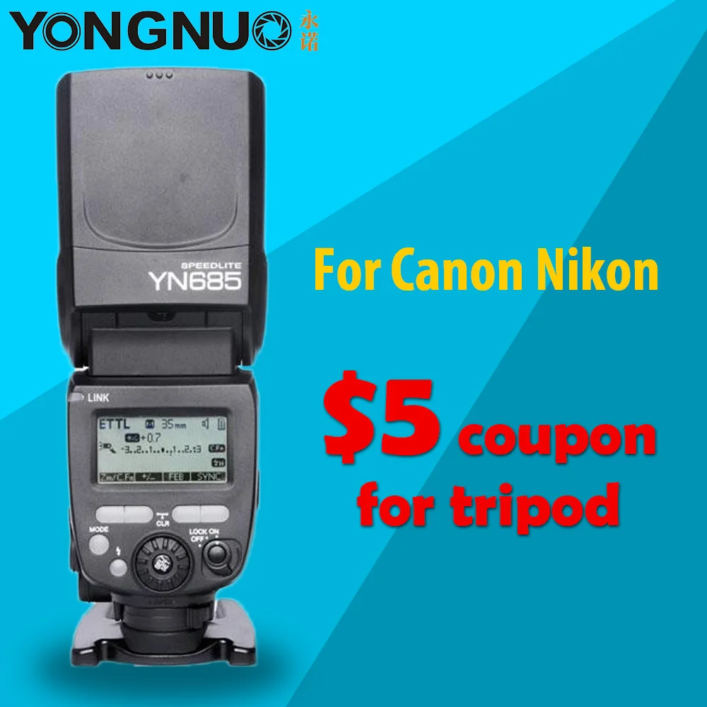 Беспроводная вспышка YONGNUO YN685 2 4G HSS TTL/iTTL для Canon Nikon с поддержкой YN560IV YN560 TX RF605 RF603 II