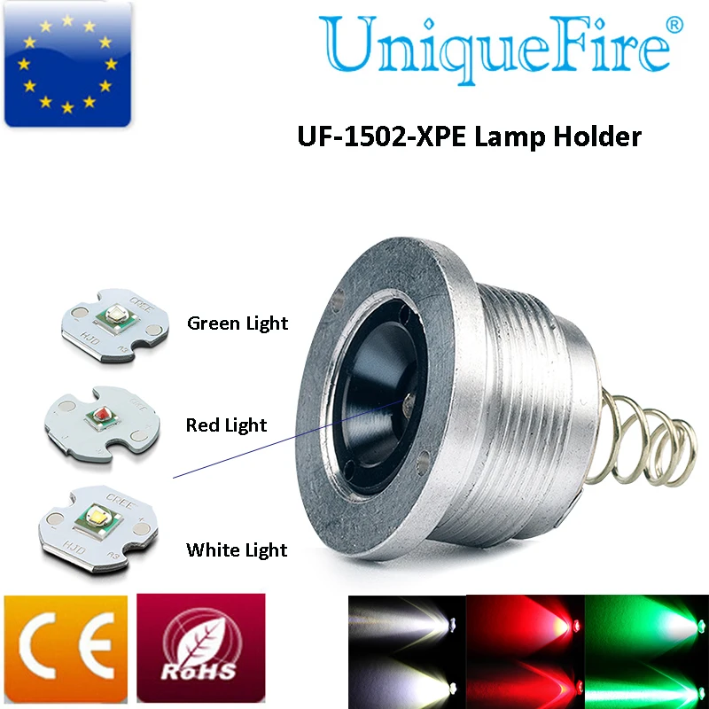 

UniqueFire Cree XPE(Green/Red/White Light) Led Drop in Pill Driver Flashlight Lamp Holder 3mode Operated f.UF-1502