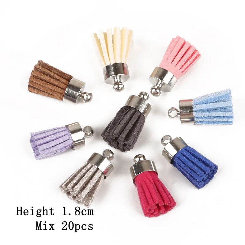 18mm 20pcs 23 стиля, смешанные типы кисточек, цветок, шелк, полиэстер, амулеты, подвеска, висячие серьги, кисточка для изготовления ювелирных изделий, сделай сам - Цвет: 18mm 20pcs