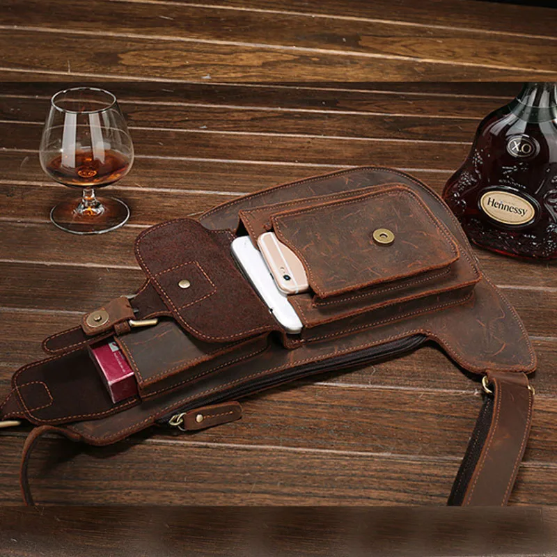 Брендовая мужская повседневная винтажная кожаная сумка мессенджер Crazy Horse для iPad