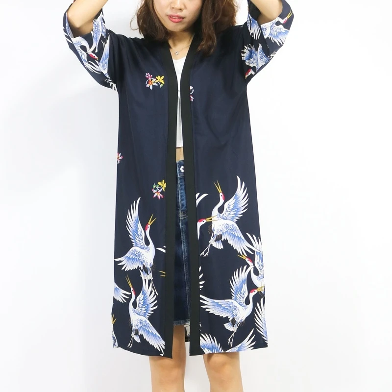 Женское японское кимоно-кимоно yukata кардиган блузка с длинным рукавом