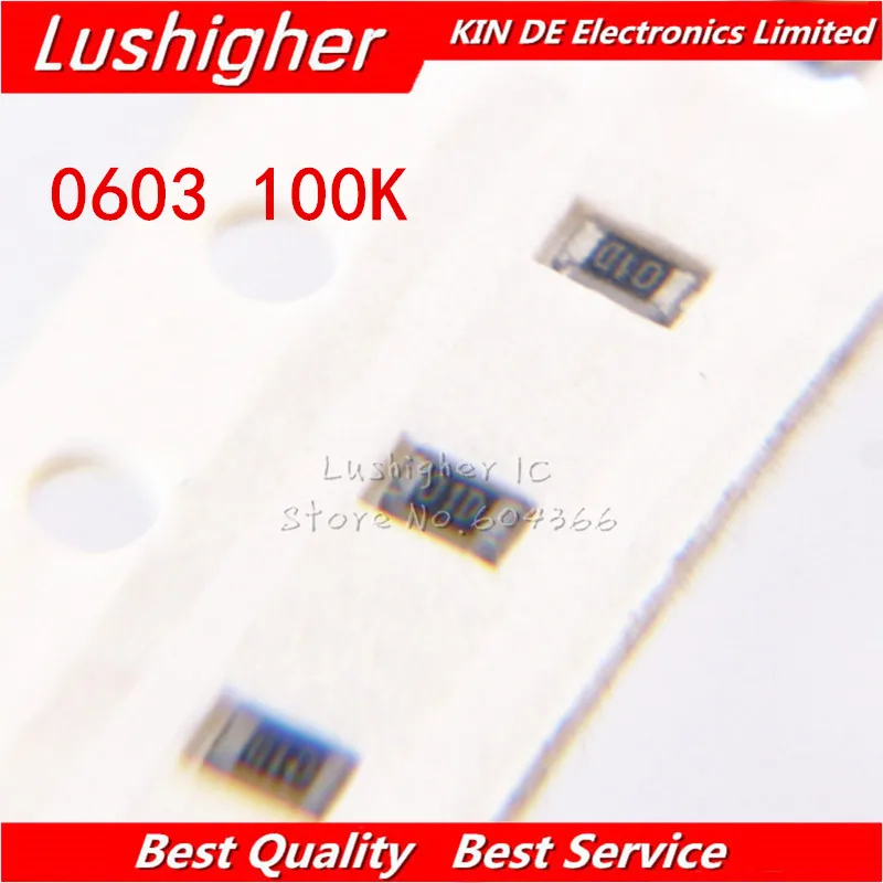 300 шт. 0603 SMD резистор 5% 100K Ohm 104 1003 100Kohm|Резисторы| |