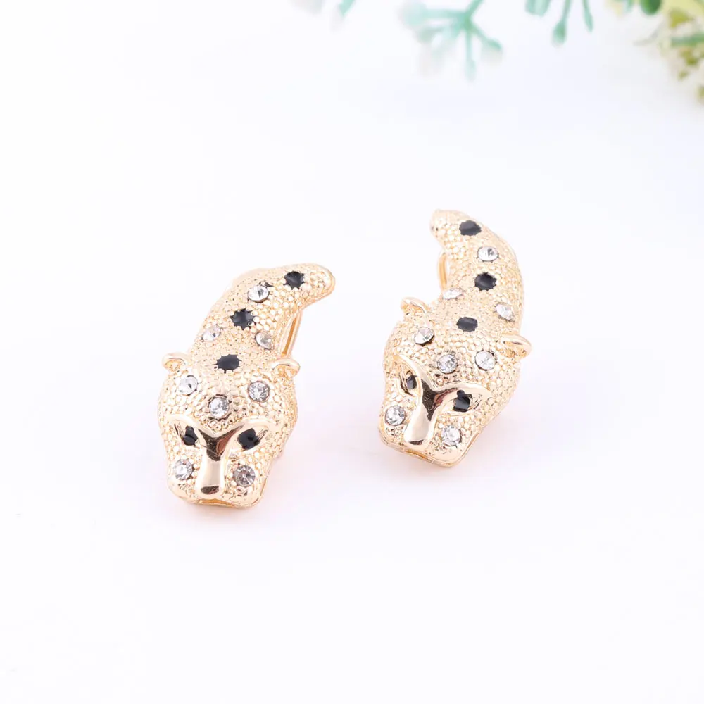 Ручной работы Дубай золотой цвет цветной Леопард с кристаллами ювелирные наборы