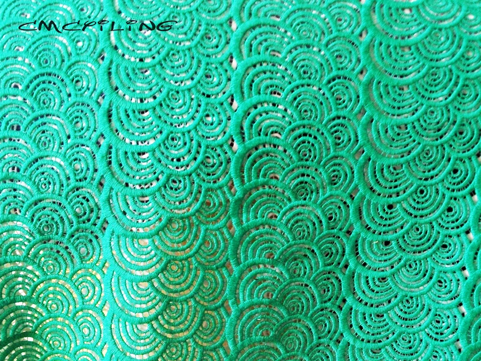 CMCYILING белая/зеленая кружевная ткань, вышитая ткань, вышитая одежда Tissu для шитья юбки, платья, ткань, текстиль 50*106 см