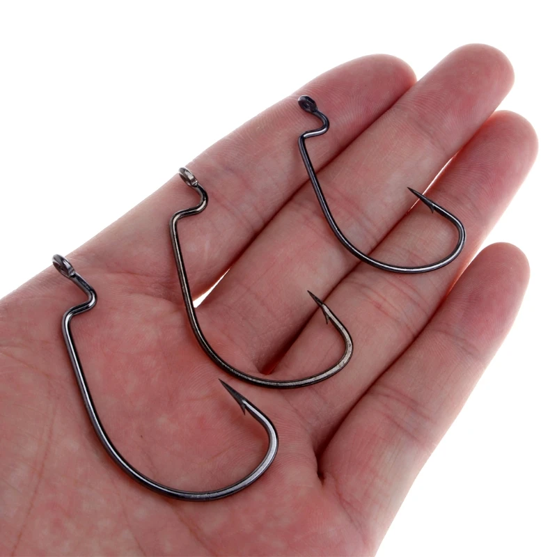 20Pcs Fishing Black Bait Crank Hook Soft Lure High Carbon Steel Tackle Fishhooks 10166 | Спорт и развлечения