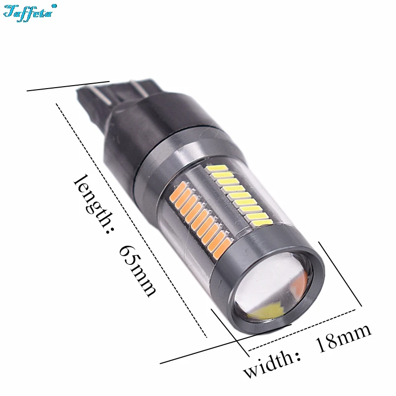 2Pcs Switchback Dual Color T20 7443 4014 66SMD 33W LED Bulbs Turn Signal Light Lamps DRL Amber Yellow+White | Автомобили и