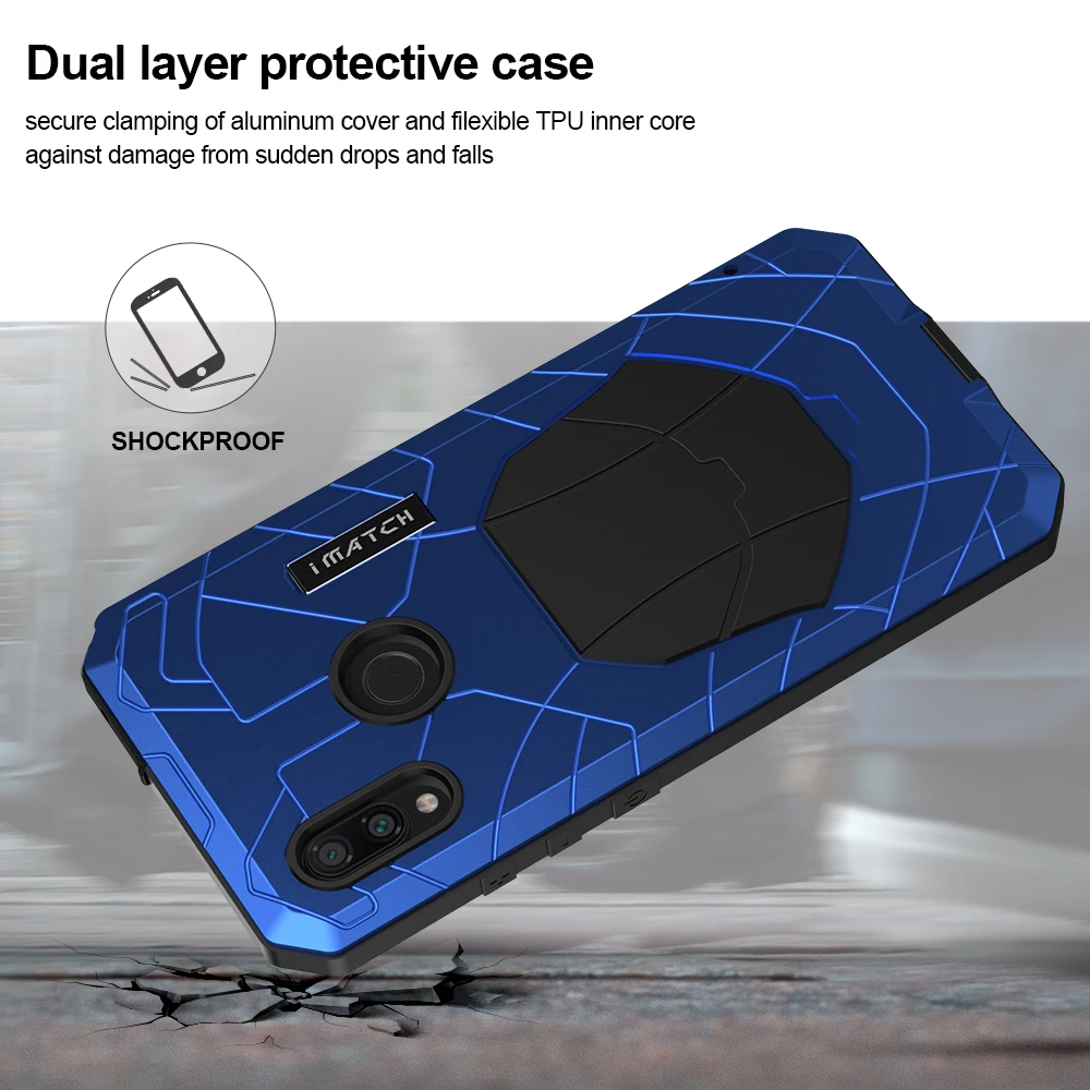 Для Xiaomi Mi Redmi Note 7 Чехол для Телефона Жесткий Алюминиевый металлический закаленное стекло Защита экрана сверхпрочный чехол для Redmi Note 7 Pro