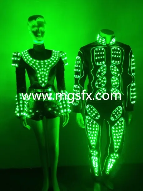 

Free shipping Men's LED dance suits and Women's LED skirt