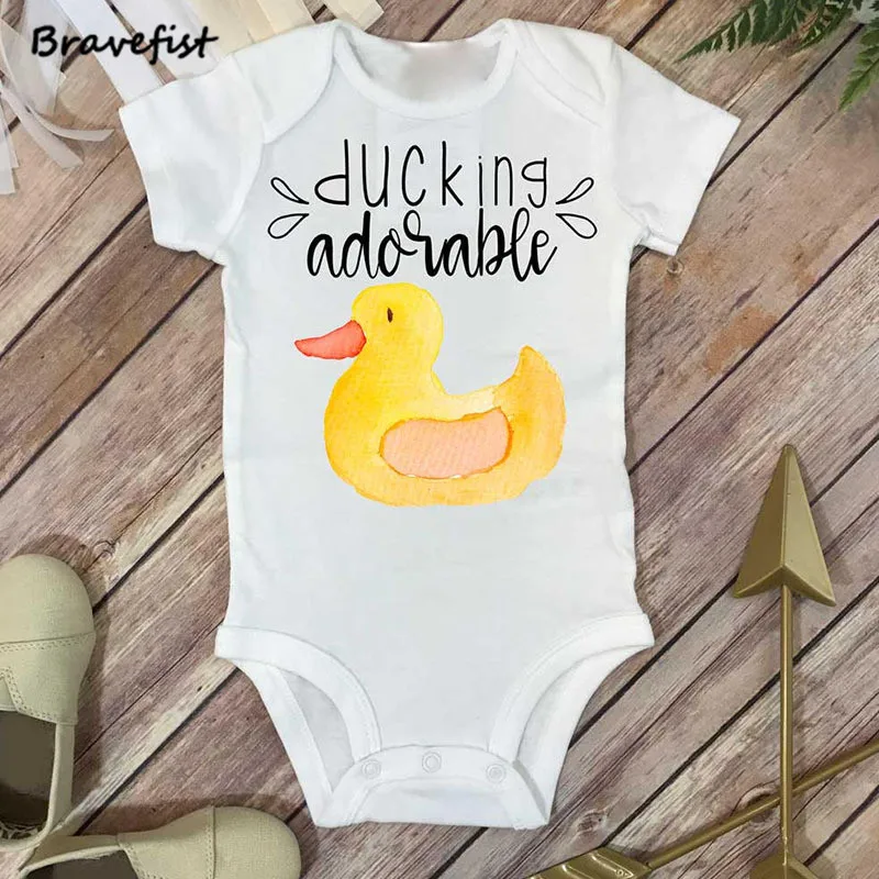 Ducking-monos de estilo de dibujos animados para beb&eacute;, Ropa de verano para ni&ntilde;a y ni&ntilde;o, Body para beb&eacute;, trajes para ni&ntilde;os de 0 a 24 meses-1