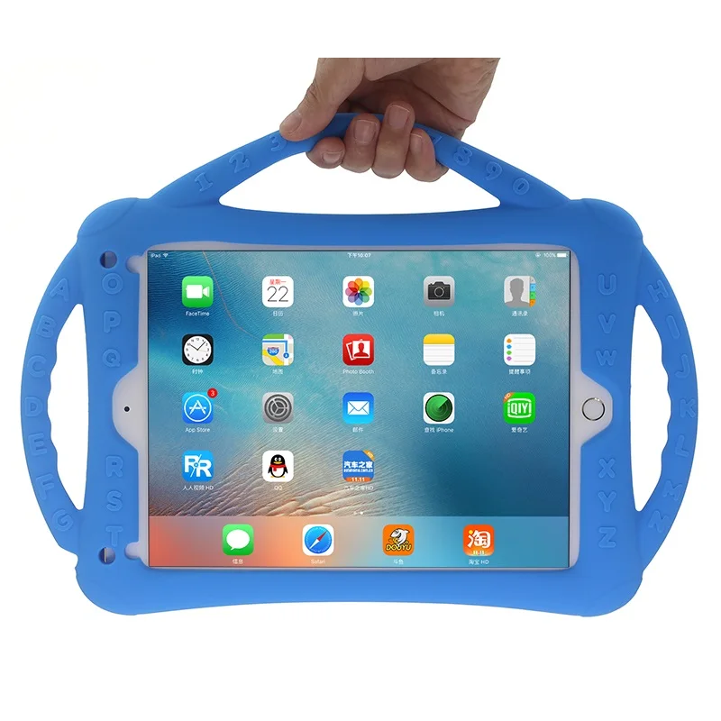 Чехол для iPad air/air 2/Pro 9 7 Крышка всего тела Силиконовый противоударный ручной Стенд