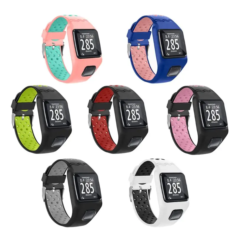 New Soft Silicone Watchband Breathable Bracelet Wrist Strap for TomTom 1 Multi-Sport GPS HRM CSS AM Cardio Runner Watch