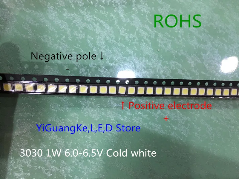 10 шт./лот Everlight 3030 LED SMD 1 Вт 6 в холодный белый для телевизора/ЖК-подсветки 3 0*3 0*0 8 мм |